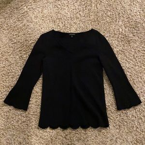 Talbots Scalloped Sweater - Black